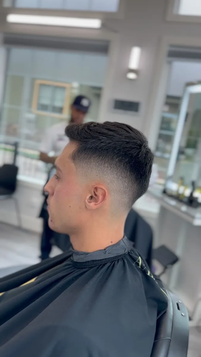 Sebastian fade haircut at AABlendz Studio, Calgary barbershop